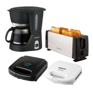 Aparatos de cocina en detallado orden