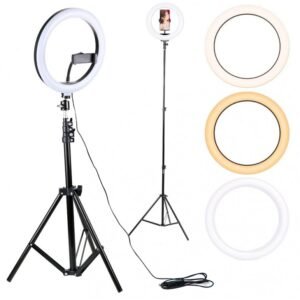 Aro de luz led 26 cm con tripode de 17m
